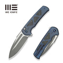 WEKNIFE Sylox Flipper & Button Lock Knife Blue Titanium Handle With Shredded Carbon Fiber Inlay (3.8" Gray Stonewashed Bohler M390 Blade, Satin Flat) WE24027 - 2