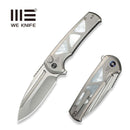 WEKNIFE Sylox Flipper & Button Lock Knife Gray Titanium Handle With Mother of Pearl Inlay (3.8" Hand Polished Satin Bohler M390 Blade) WE24027 - 4