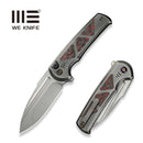 WEKNIFE Sylox Flipper & Button Lock Knife Polished Gray Titanium Handle With Lava Flow Fat Carbon Fiber Inlay (3.8" Polished Bead Blasted Bohler M390 Blade) WE24027 - 3