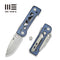 WEKNIFE Tyro Superlock Knife Blue Titanium Handle (2.91" Stonewashed CPM 20CV Blade) WE24001 - 4, With An Extra Pivot Screw