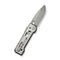 WEKNIFE Tyro Superlock Knife Gray Titanium Handle (2.91" Stonewashed CPM 20CV Blade) WE24001 - 2, With An Extra Pivot Screw