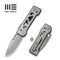 WEKNIFE Tyro Superlock Knife Gray Titanium Handle (2.91" Stonewashed CPM 20CV Blade) WE24001 - 2, With An Extra Pivot Screw