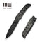 WEKNIFE WE - Guthrie Thumb Stud & Front Flipper Knife Black Titanium Handle With Rose Carbon Fiber Inlay (3.94" Black Stonewashed CPM 20CV Blade) WE23072B - 1