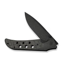 WEKNIFE WE - Guthrie Thumb Stud & Front Flipper Knife Black Titanium Handle With Rose Carbon Fiber Inlay (3.94" Black Stonewashed CPM 20CV Blade) WE23072B - 1