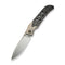 WEKNIFE WE - Guthrie Thumb Stud & Front Flipper Knife Champagne Titanium Handle With Twill Carbon Fiber Inlay (3.94" Hand Rubbed Satin CPM 20CV Blade) WE23072B - 2