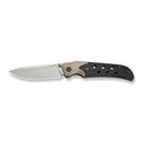 WEKNIFE WE - Guthrie Thumb Stud & Front Flipper Knife Champagne Titanium Handle With Twill Carbon Fiber Inlay (3.94" Hand Rubbed Satin CPM 20CV Blade) WE23072B - 2