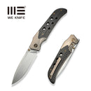 WEKNIFE WE - Guthrie Thumb Stud & Front Flipper Knife Champagne Titanium Handle With Twill Carbon Fiber Inlay (3.94" Hand Rubbed Satin CPM 20CV Blade) WE23072B - 2