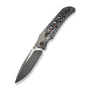 WEKNIFE WE - Guthrie Thumb Stud & Front Flipper Knife Polished Gray Titanium Handle With Nebula Fat Carbon Fiber Inlay (3.94" Polished Gray CPM 20CV Blade, Satin Flat) WE23072B - 3