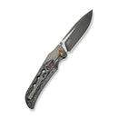 WEKNIFE WE - Guthrie Thumb Stud & Front Flipper Knife Polished Gray Titanium Handle With Nebula Fat Carbon Fiber Inlay (3.94" Polished Gray CPM 20CV Blade, Satin Flat) WE23072B - 3