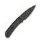 WEKNIFE WEKNIFE Qubit Thumb Stud & Button Lock Knife Black Handle With White Laser Pattern (3.2" Black Stonewashed Blade With Laser Pattern) WE22030F - 2024 BS1