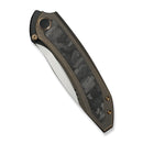 WEKNIFE Winsome Thumb Stud & Front Flipper Knife Bronze Titanium Handle With Marble Carbon Fiber Inlay (3.74" Satin Finished Bohler M390 Blade, Black Stonewashed Flat) WE23092 - 3