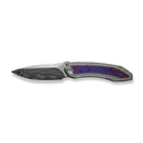 WEKNIFE Winsome Thumb Stud & Front Flipper Knife Polished Bead Blasted Titanium Handle With Timascus Inlay (3.74" Fafnir Damasteel Blade) WE23092 - DS1