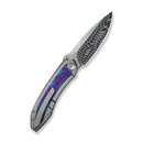 WEKNIFE Winsome Thumb Stud & Front Flipper Knife Polished Bead Blasted Titanium Handle With Timascus Inlay (3.74" Fafnir Damasteel Blade) WE23092 - DS1