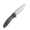 WEKNIFE Wisp Flipper Knife Brown & Blue Titanium Handle (3.23" Hand Rubbed Satin CPM S35VN Blade) 805 - 2024 BS