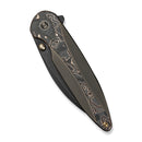 WEKNIFE Zenthra Flipper & Thumb Stud Knife Bronze / Black Titanium Handle With Copper Foil Carbon Fiber Inlay (3.3" Black Stonewashed Bohler M390 Blade) WE24021C - 3