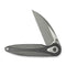 WEKNIFE Zenthra Flipper & Thumb Stud Knife Gray Titanium Handle With Twill Carbon Fiber Inlay (3.3" Gray Stonewashed Bohler M390 Blade, Satin Flat) WE24021C - 2