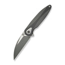 WEKNIFE Zenthra Flipper & Thumb Stud Knife Gray Titanium Handle With Twill Carbon Fiber Inlay (3.3" Gray Stonewashed Bohler M390 Blade, Satin Flat) WE24021C - 2