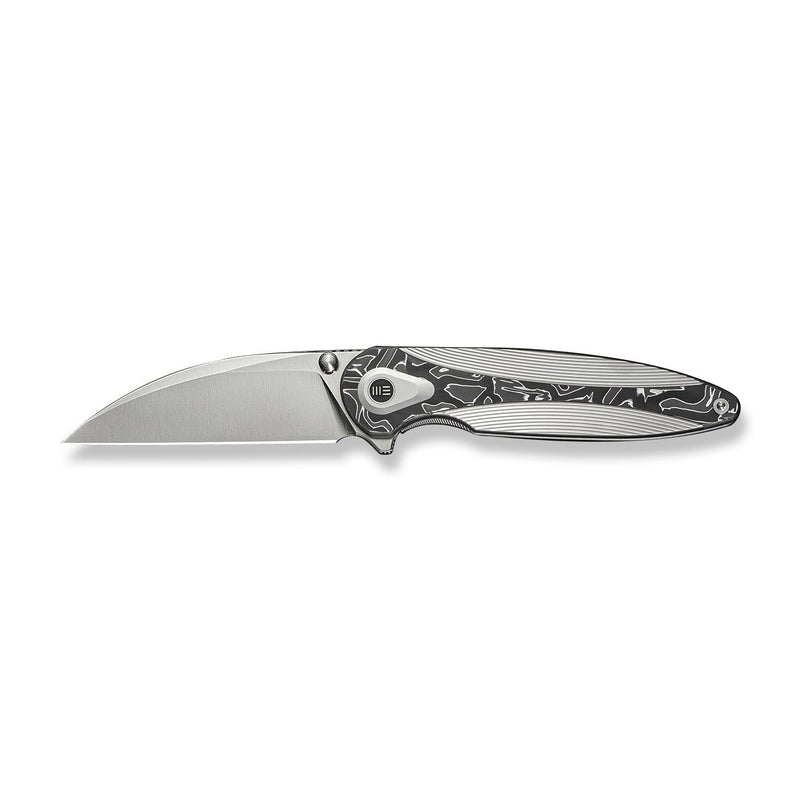 WEKNIFE Zenthra Flipper & Thumb Stud Knife Satin / Gray Titanium Handle With Aluminum Foil Carbon Fiber Inlay (3.3" Satin Finished Bohler M390 Blade) WE24021C - 4