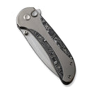 WEKNIFE Zizzit Flipper & Thumb Stud & Button Lock Knife Polished Bead Blasted Titanium Handle With Aluminum Foil Carbon Fiber Inlay (3.8" Polished Bead Blasted CPM 20CV Blade) WE23031-2