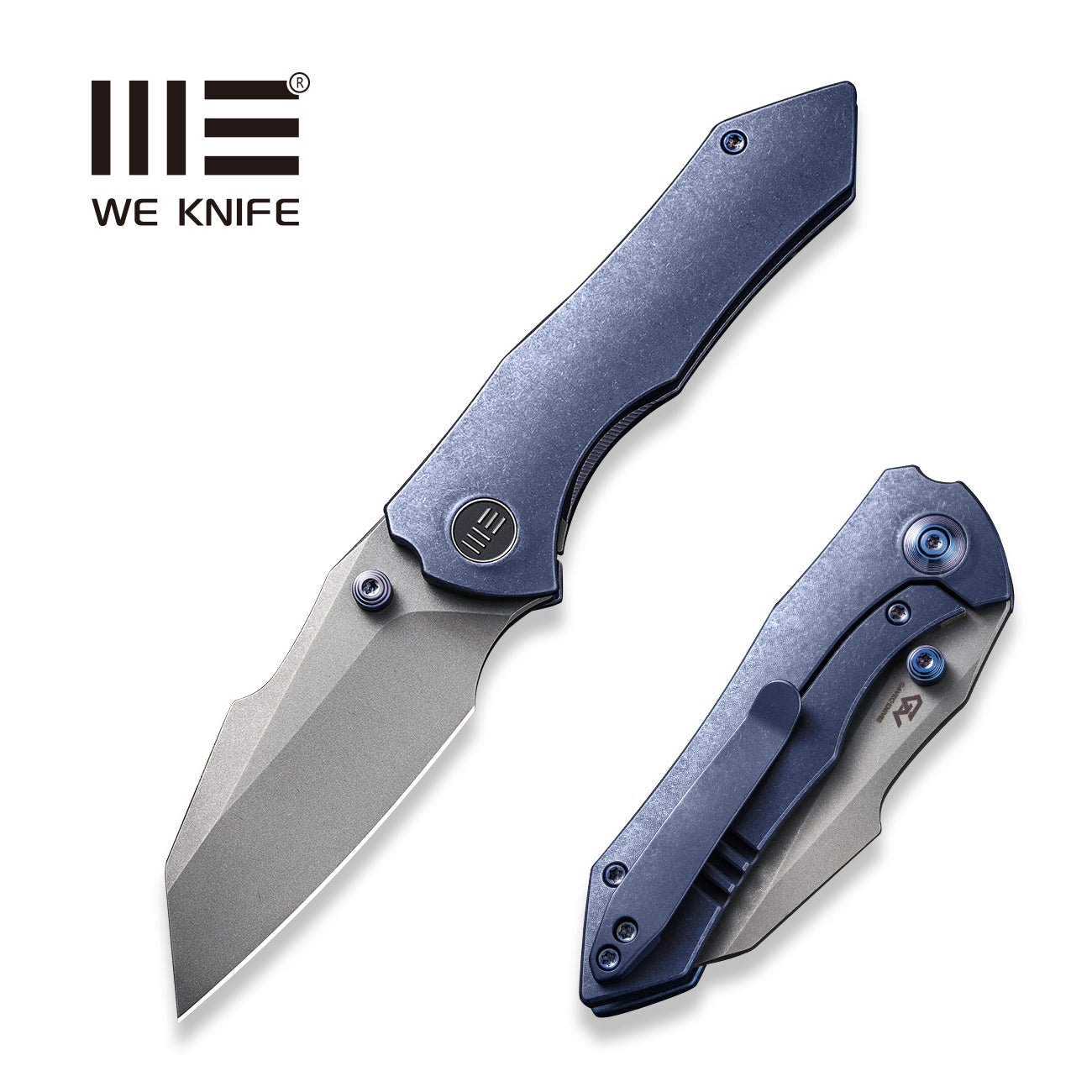 WE Knife Co. High-Fin Knife Flamed Ti (3 Gray) - Blade HQ