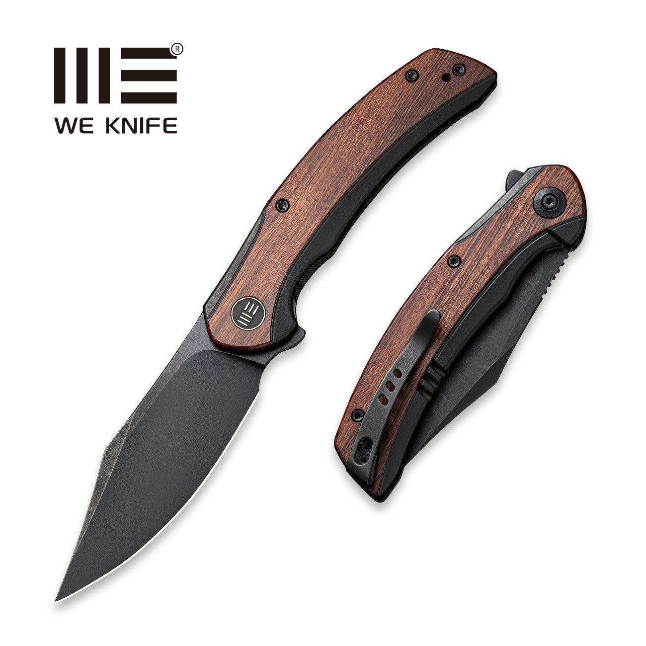 WE Knives Snick Black Stonewashed 20CV Natural G10 Inlaid Nested Frame Lock  Flipper Knife For Sale