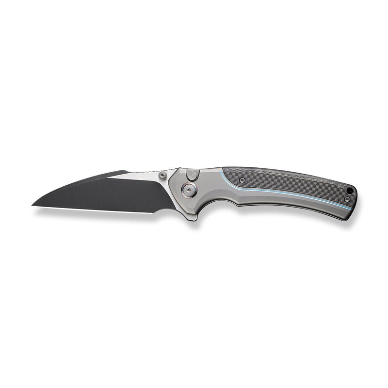 WEKNIFE Ziffius Lock – Handle Carbon Titanium Flipper Stud Button & Fiber Knife CPM 20CV & Thumb & We Knife