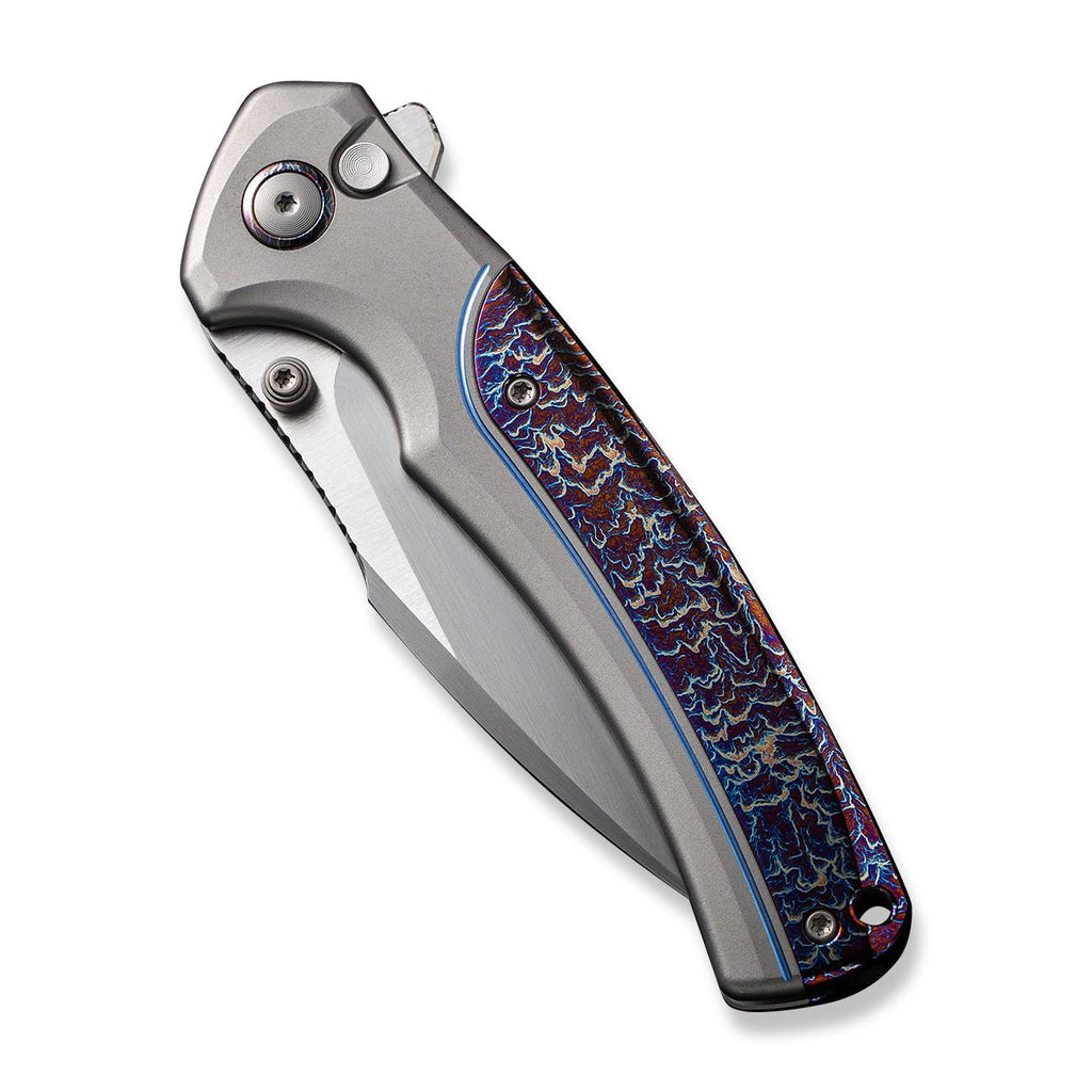 CPM Ziffius Button WEKNIFE Handle Titanium We Knife – 20CV Knife Lock